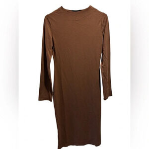 Absolutely It! Bodycon brown maxi dress NWT